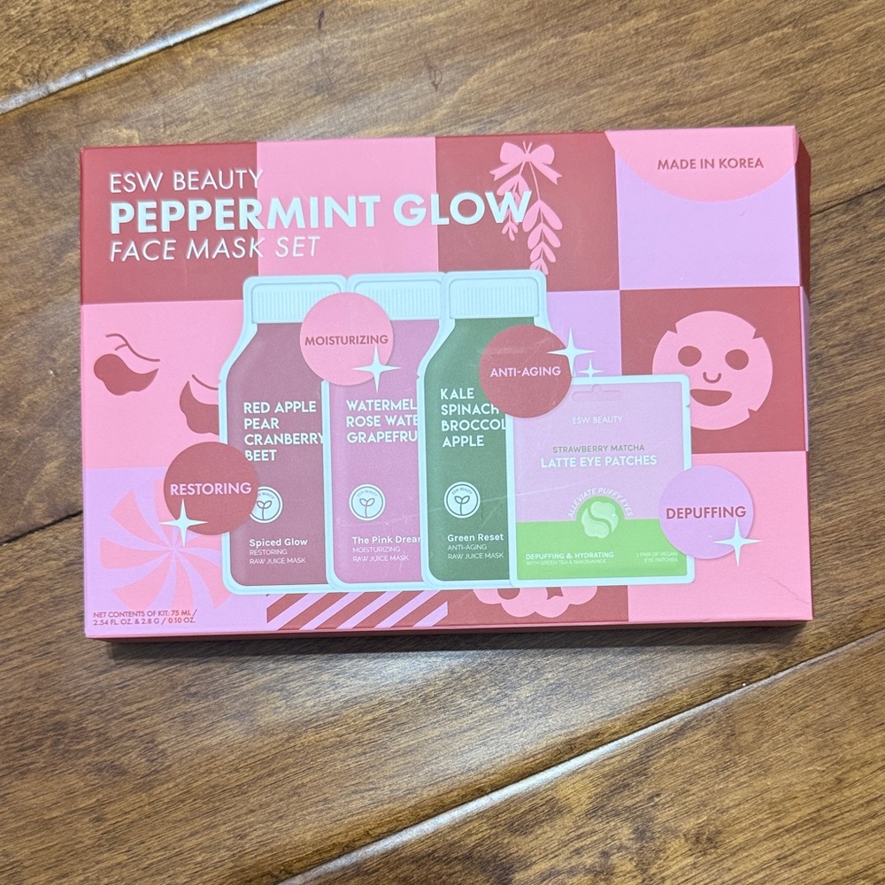 Peppermint Glow Face Mask Set - Pink and Green